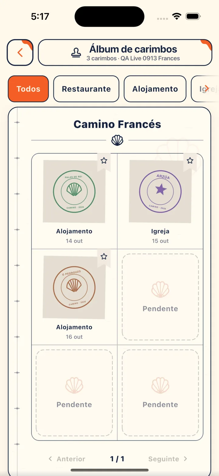 Folheando o álbum de carimbos: organizados na ordem da jornada (carimbos ilustrativos)